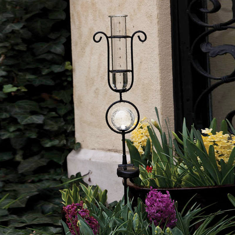 Pink Petals Garden Stake Outdoor Thermometer