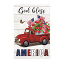 Vintage Truck America Burlap House Flag