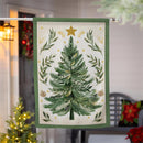 Christmas Tree With Acorn Burlap House Flag