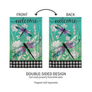 Dragonflies and Wildflowers House Linen Flag