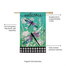 Dragonflies and Wildflowers House Linen Flag