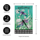 Dragonflies and Wildflowers House Linen Flag