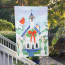 Christmas Bird House Suede House Flag