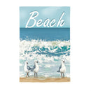 Seagulls On The Beach Suede House Flag
