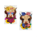 Summer Highland Cow Suede House Flag