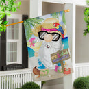 5 O'Clock Gnome Suede House Flag