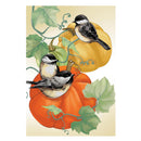Chickadee Pumpkin Vine Suede House Flag