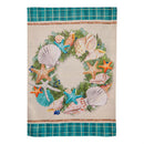 Merry Christmas Shell Wreath Suede House Flag