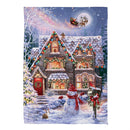 Colorful Christmas House Suede House Flag