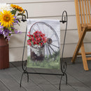 Floral Milk Can Garden Burlap Flag