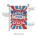Time for BBQ Garden Burlap Flag