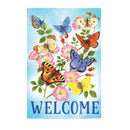 Butterfly's Fly Together Burlap Garden Flag