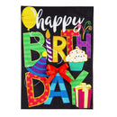 Happy Birthday Burlap Garden Flag