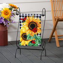 Sunflower Ladybugs Burlap Garden Flag