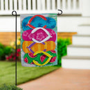 Stacked Flip Flop Burlap Garden Flag