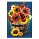 Barrel Of Blooms & Pumpkins Burlap Garden Flag_x000D_