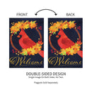 Fall Cardinal Wreath Burlap Garden Flag_x000D_