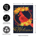 Fall Cardinal Wreath Burlap Garden Flag_x000D_