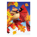 Couple Of Fall Cardinals Burlap Garden Flag