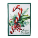 Season's Greetings Candy Cane Burlap Garden Flag_x000D_