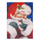 Traditional Santa Portrait Burlap Garden Flag_x000D_