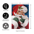 Traditional Santa Portrait Burlap Garden Flag_x000D_