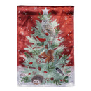 Woodland Animal Christmas Tree Lustre Garden Flag_x000D_