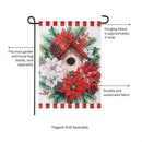 Poinsettia Birdhouse Moire Garden Flag