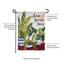 Love Grows Here Houseplants Garden Suede Flag