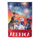 Patriotic Pups Suede Garden Flag