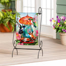 Feeder Frenzy Suede Garden Flag