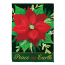Peace on Earth Poinsettia Suede Garden Flag_x000D_