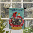 Welcome Bird Friends Suede Garden Flag