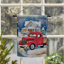 Family Christmas Truck Suede Garden Flag_x000D_