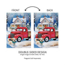 Family Christmas Truck Suede Garden Flag_x000D_