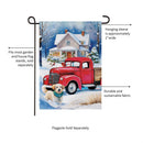 Family Christmas Truck Suede Garden Flag_x000D_