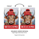 Bundled Up Highland Cow Suede Garden Flag_x000D_