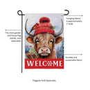 Bundled Up Highland Cow Suede Garden Flag_x000D_