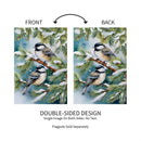 Winter Chickadee Friends Suede Garden Flag_x000D_