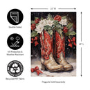 Red Christmas Cowboy Boots Suede Garden Flag_x000D_