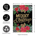 Floral Checkered Merry Christmas Suede Garden Flag_x000D_