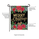 Floral Checkered Merry Christmas Suede Garden Flag_x000D_