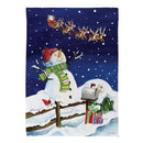 Santa & Snowman Suede Garden Flag_x000D_