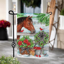 Horse & Cardinal Suede Garden Flag_x000D_