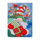 Holiday Gnome Suede Garden Flag