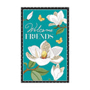 Leopard Magnolia Welcome Applique House Flag