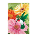 Hummingbird and Daisy Trio Applique House Flag