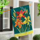 Daylilies Applique House Flag