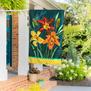 Daylilies Applique House Flag