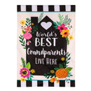 Worlds Best Grandparents Applique House Flag